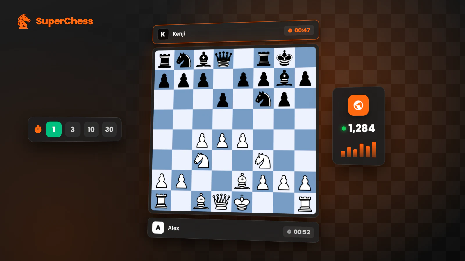 SuperChess online matchmaking: a live game against a player from anywhere